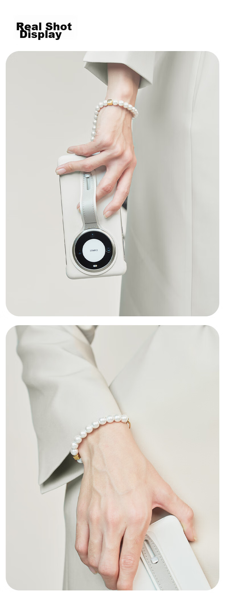 DEFENSE Udemos Phone Lanyard Colorful Bracelet Short Anti-Loss Design Fashionable Portable Phone Strap Bracelet Pearl Bracelet Right Shadow Flowing Gold 5
