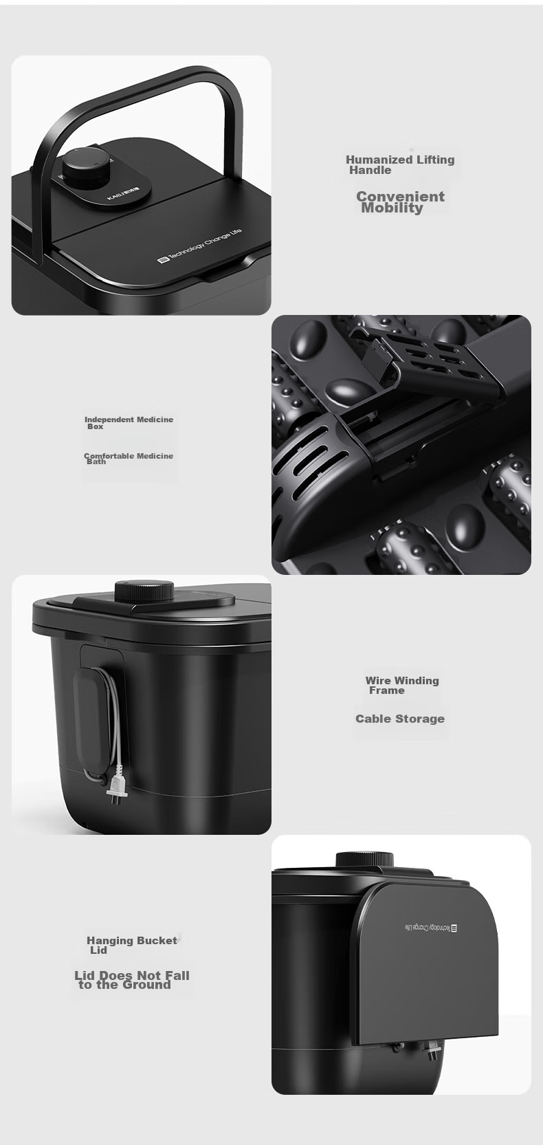KASJ Foot Soaking Bucket with Heating, Massage, Smart Temperature Control, Rapid Heating, Constant Temperature Foot Bath, Practical Gift for Elders, T2 Practical Present 13
