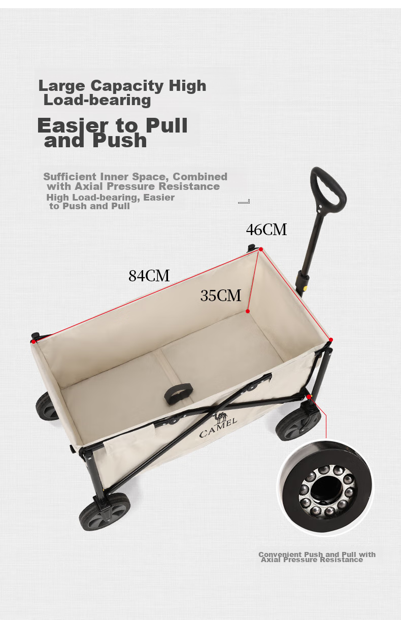 CAMEL Outdoor Camping Cart, Portable Folding Picnic Site Trolley, Grocery Shopping Cart, Stroller for Kids, Dog Walking Cart 4