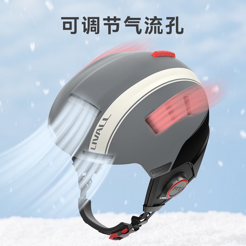 LIVALL Smart Ski Helmet, Single And Double Board Protective Gear, Warm And Cold-Resistant Skiing Sports Equipment, for Men And Women, Asian Version RS1 Black