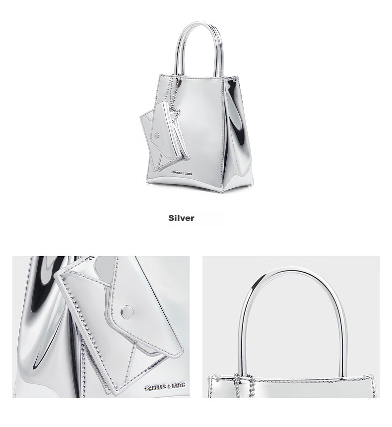 CHARLES&KEITH Solid Color Pleated Magnetic Handheld Shoulder Crossbody Tote Bag, Women's Bag, Birthday Gift, CK2-30782347 11