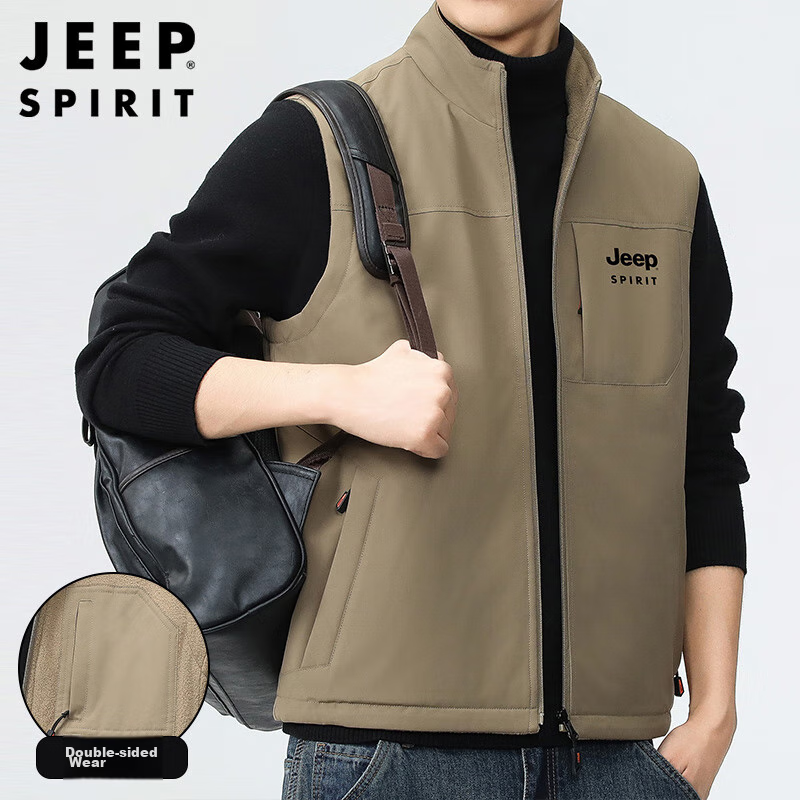 Мужской жилет JEEP SPIRIT, осенне-зимняя верхняя одежда, утепленный жилет из флиса, легкий и теплый