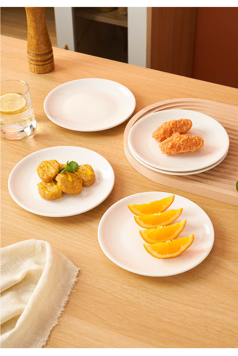 Youlaifu Ceramic Bone Dish, Home Use Bone Disposal Plate, 7-Inch White Porcelain Plate, Hotel Dining Table Bone Disposal Dish Set, 5-Piece Set 3