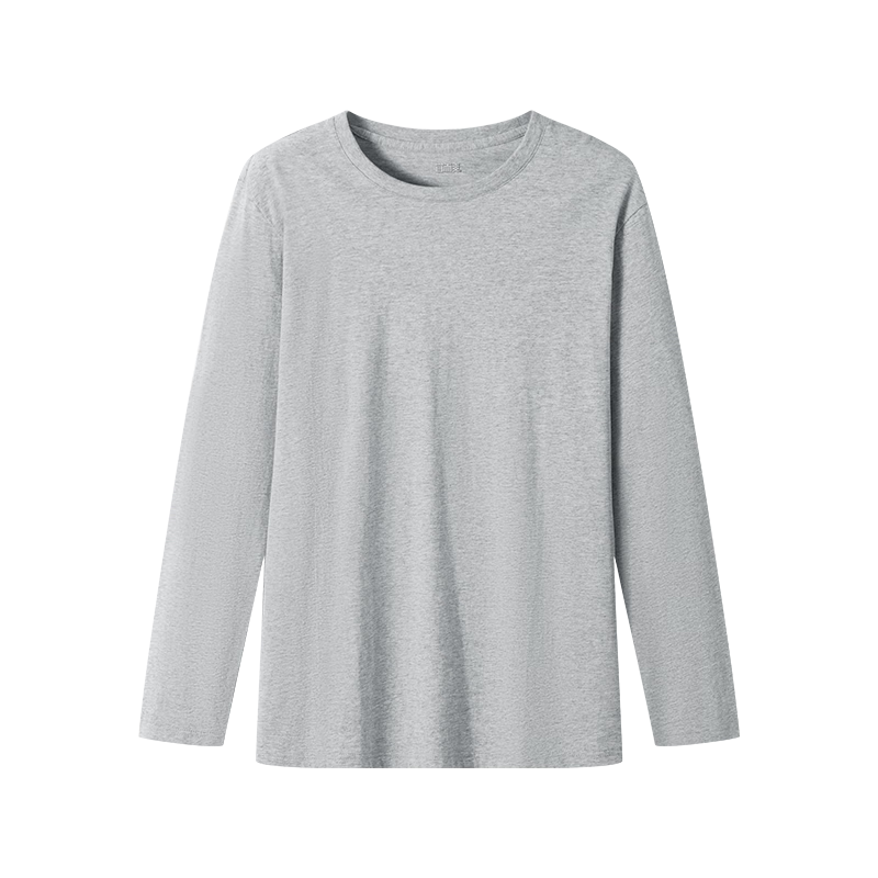 Yiershuang [Class A 100% Pure Cotton] Men's Long Sleeve T-Shirt Autumn Winter Base Layer 7A Antibacterial Mite-Resistant Crew Neck Top