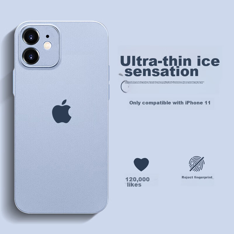 Чехол NEYAA для iPhone 11, ультратонкий, прозрачный, матовый, с защитой объектива, противоударный, синий