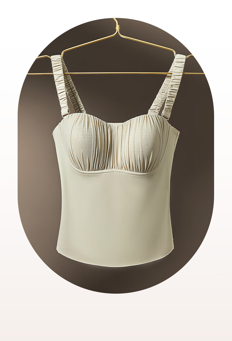 MiiOW Women's Spaghetti Strap Tank Top Summer [Ice Silk Cool Feel with Chest Pads Inner Wear] Beautiful Back Design Can Be Worn As Outerwear Undershirt to Conceal Side Boob 3