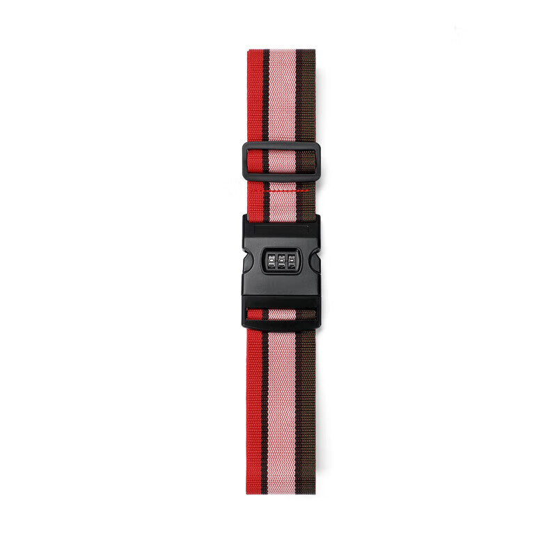 GOLF One-Piece Packing Strap with Luggage Lock, Travel Packing Cubes with Suitcase Security Strap, Red Pink Gree