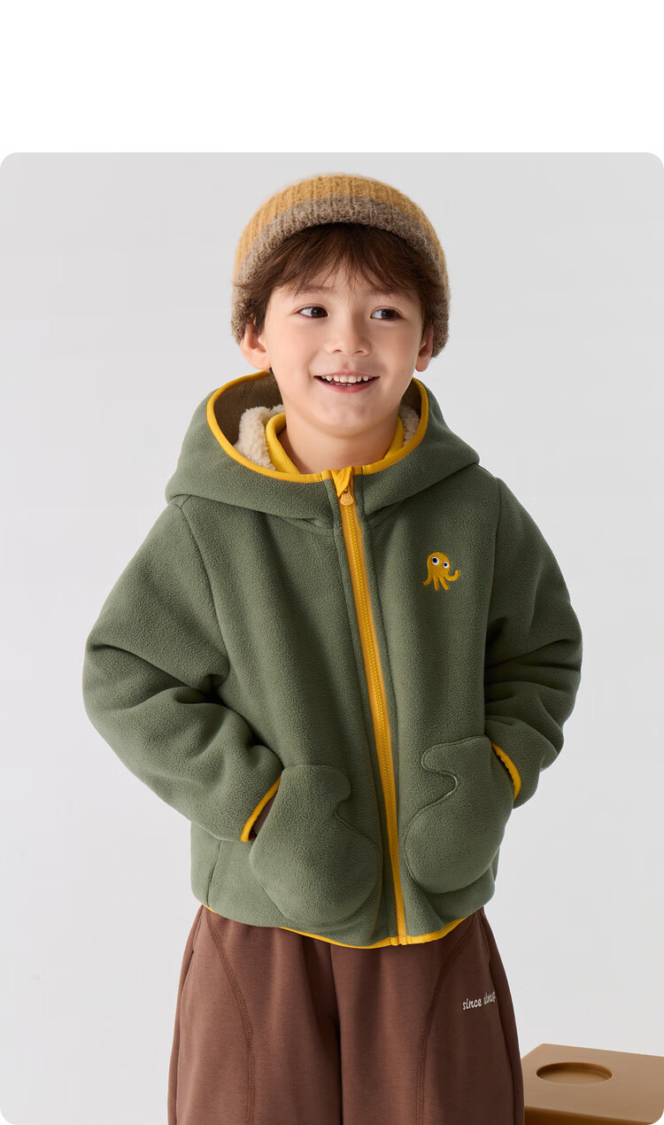 BALABALA Children's Clothing, Girls' And Boys' Outerwear, New Autumn And Winter 2025 Collection, Fleece Fabric, Anti-Static, Warm, 209425105202 16