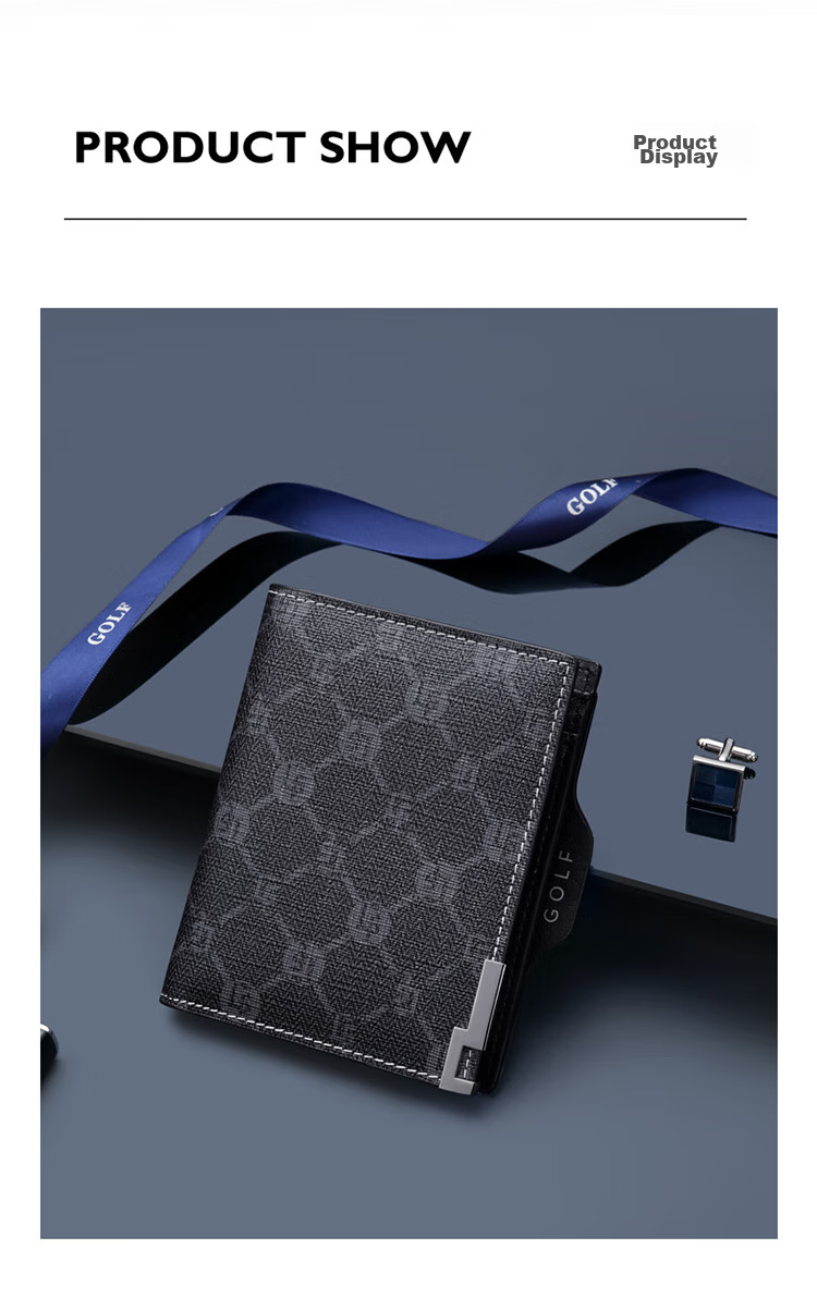 GOLF Men's Wallet with Multiple Card Slots, Short Style Wallet for Men's Driver's License And ID Cards, Printed Card Holder, Business Card Holder 12