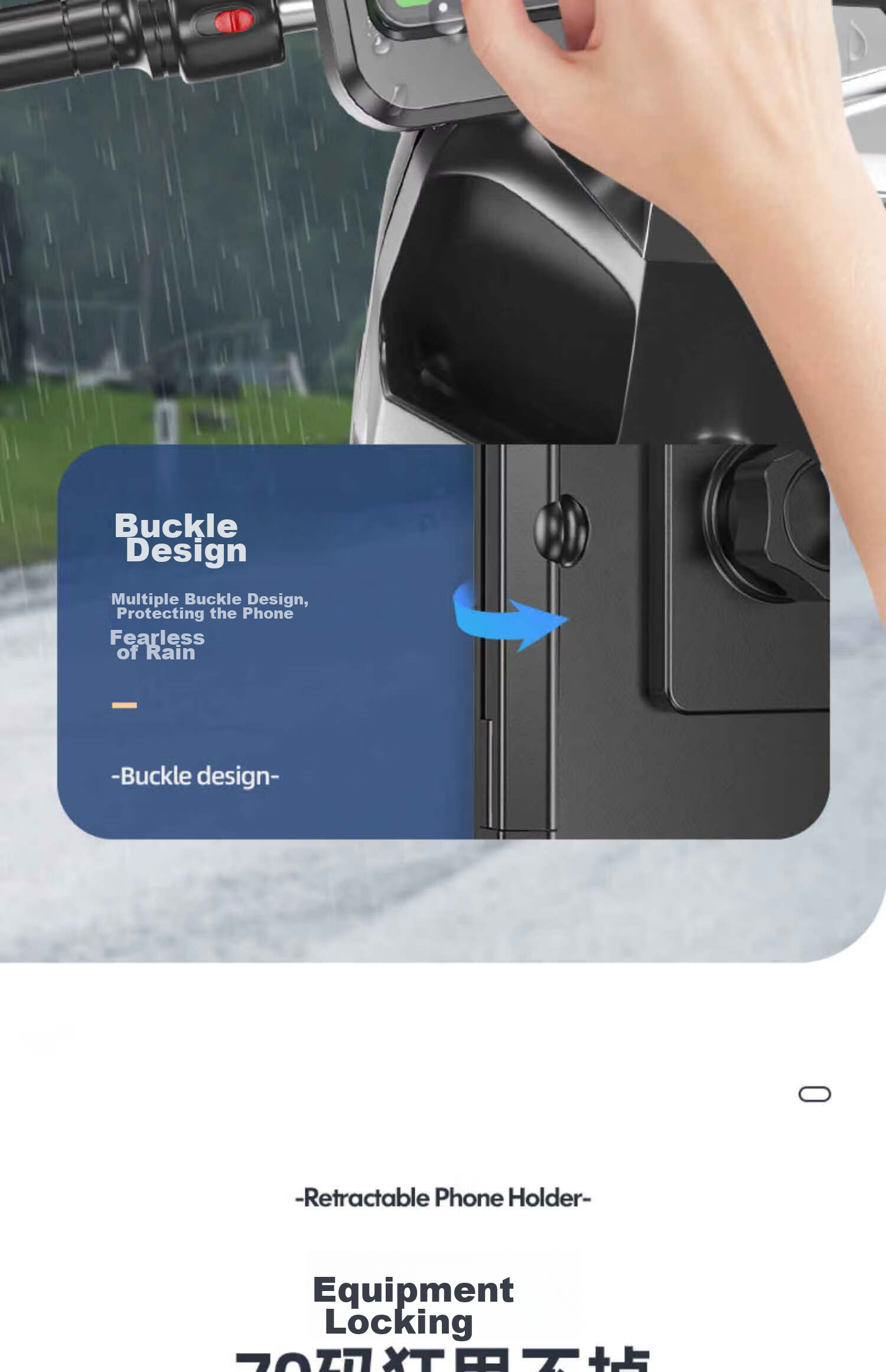 Beiteng Motorcycle Phone Holder, Electric Bike Motorcycle Bicycle Sealed Sensitive 360° Adjustable Handlebar Waterproof 8