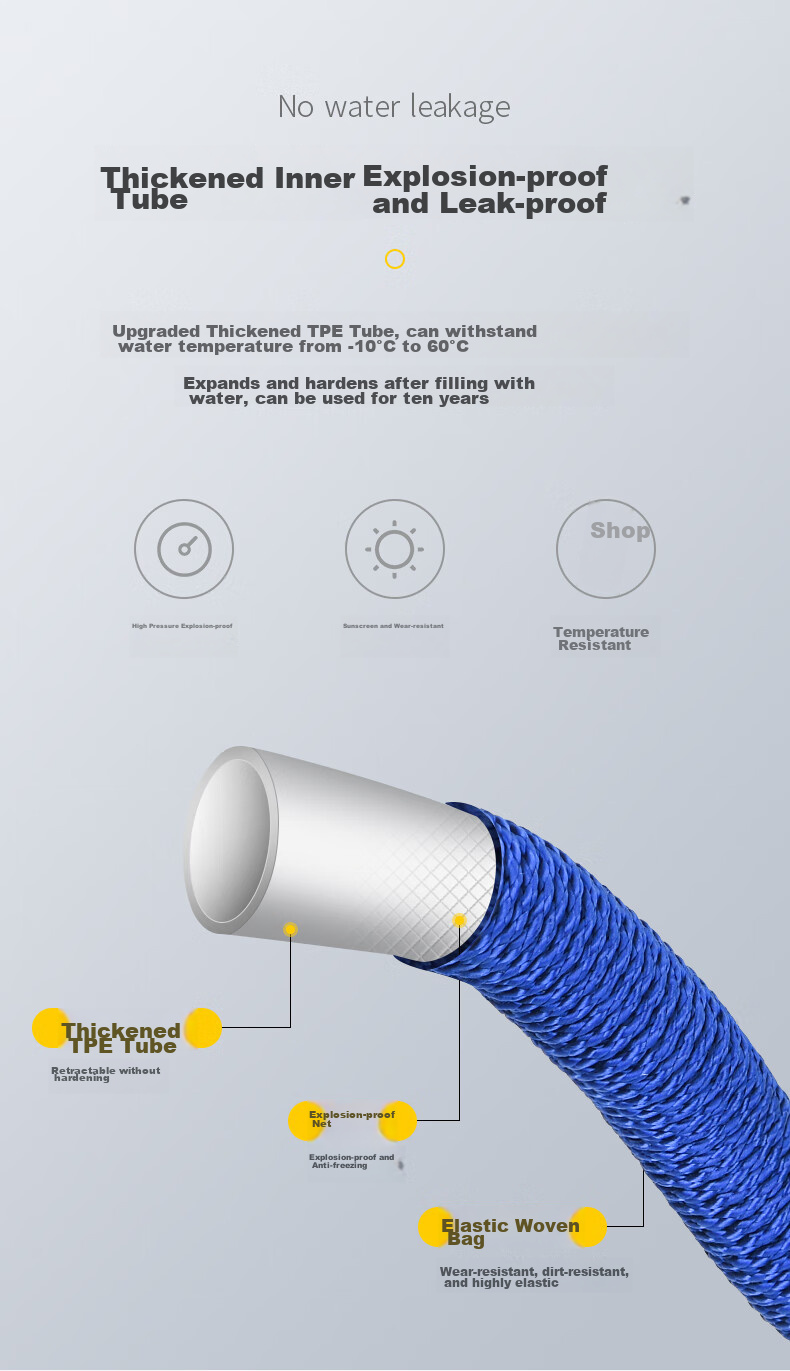 Xiangdaxia Car Wash Spray Gun, High-Pressure Water Gun, Hose, Flexible Hose, Watering Gun, Extendable Adjustable Hose, 22 Meters 12