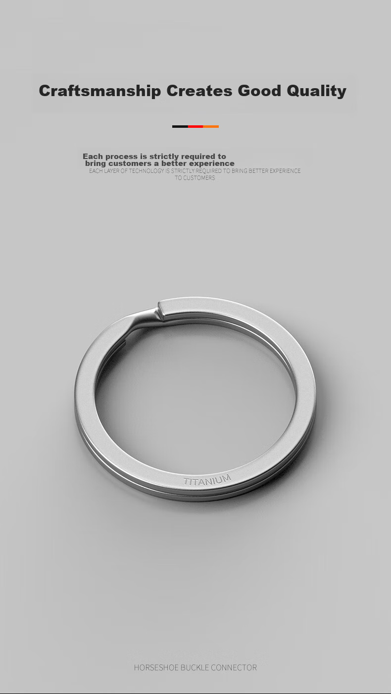Laiben Titanium Alloy Key Ring, Keychain Ring, Quick-Release Hook, Car Flat Ring, Round Key Ring, Accessories 3