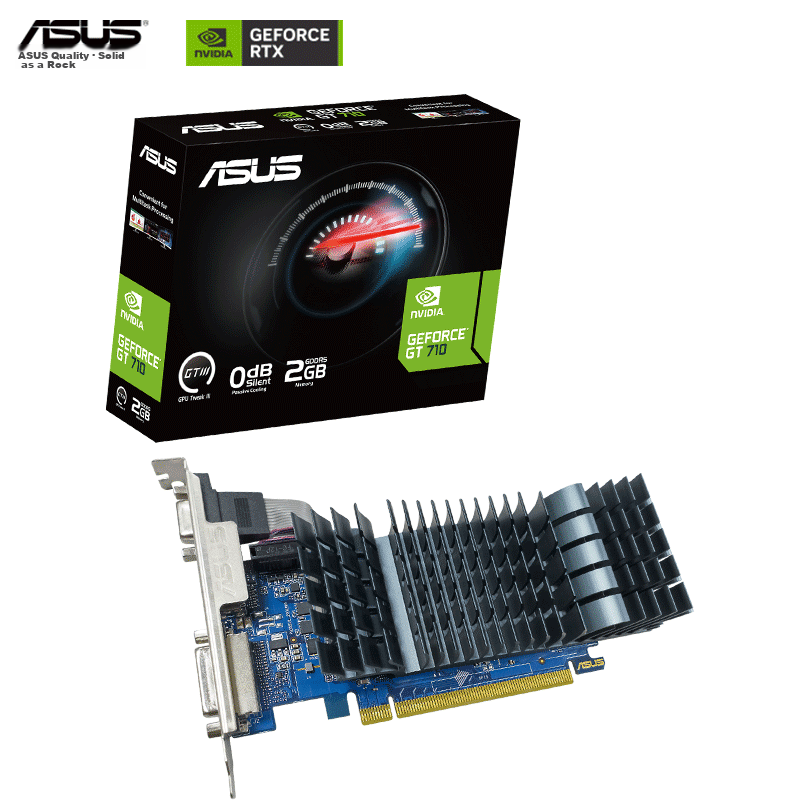 ASUS GeForce GT 710-SL Office Low-Profile Design, Home Entertainment Graphics Card