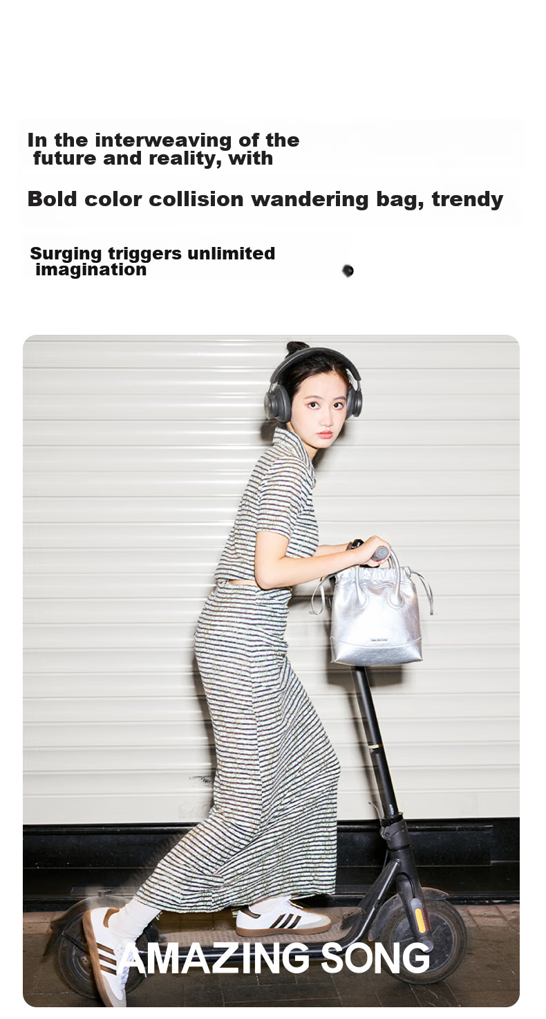 Amazing Song Ethereal Wanderer Bag, Women's Silver Hobo Tote Bag, Versatile Commuter Shoulder Crossbody Bag [Birthday Gift] 1