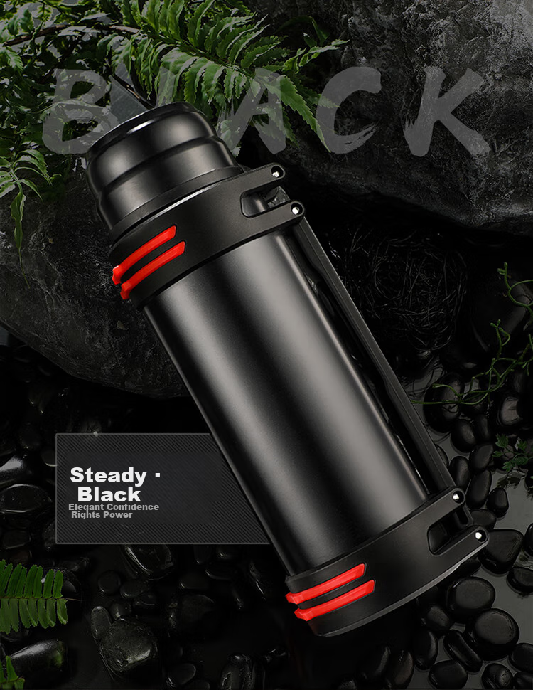 FUGURNG BESTJOY Insulated Water Bottle, Large Capacity Stainless Steel Thermos for Men, Car-Mounted Outdoor Portable Travel Hot Water Bottle, 2.2 Home And Garden Store 20