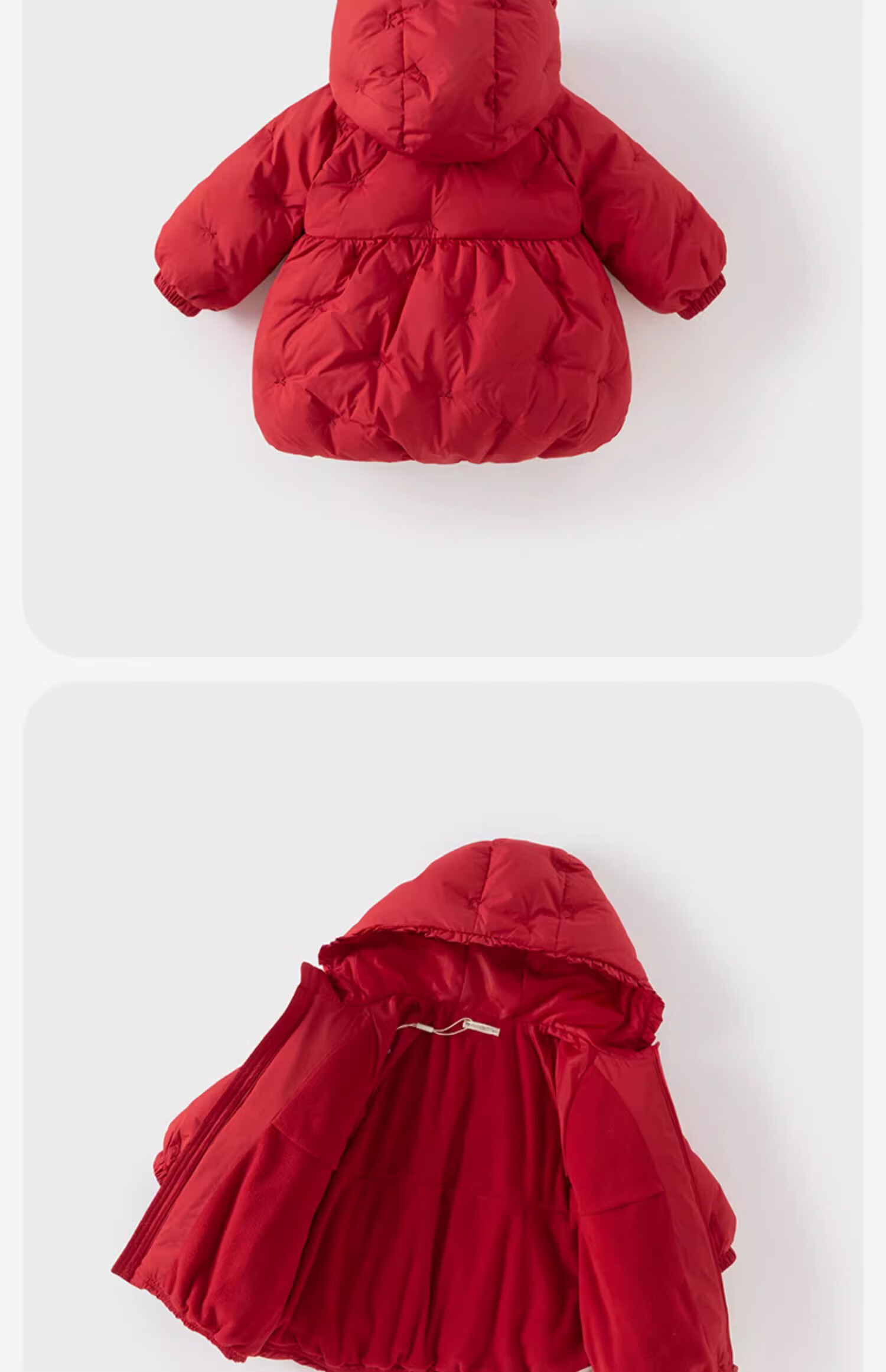 DAVE & BELLA Red Down Jacket Girls Winter Thickened Mid-Length Coat Children's New Year Outfit 4