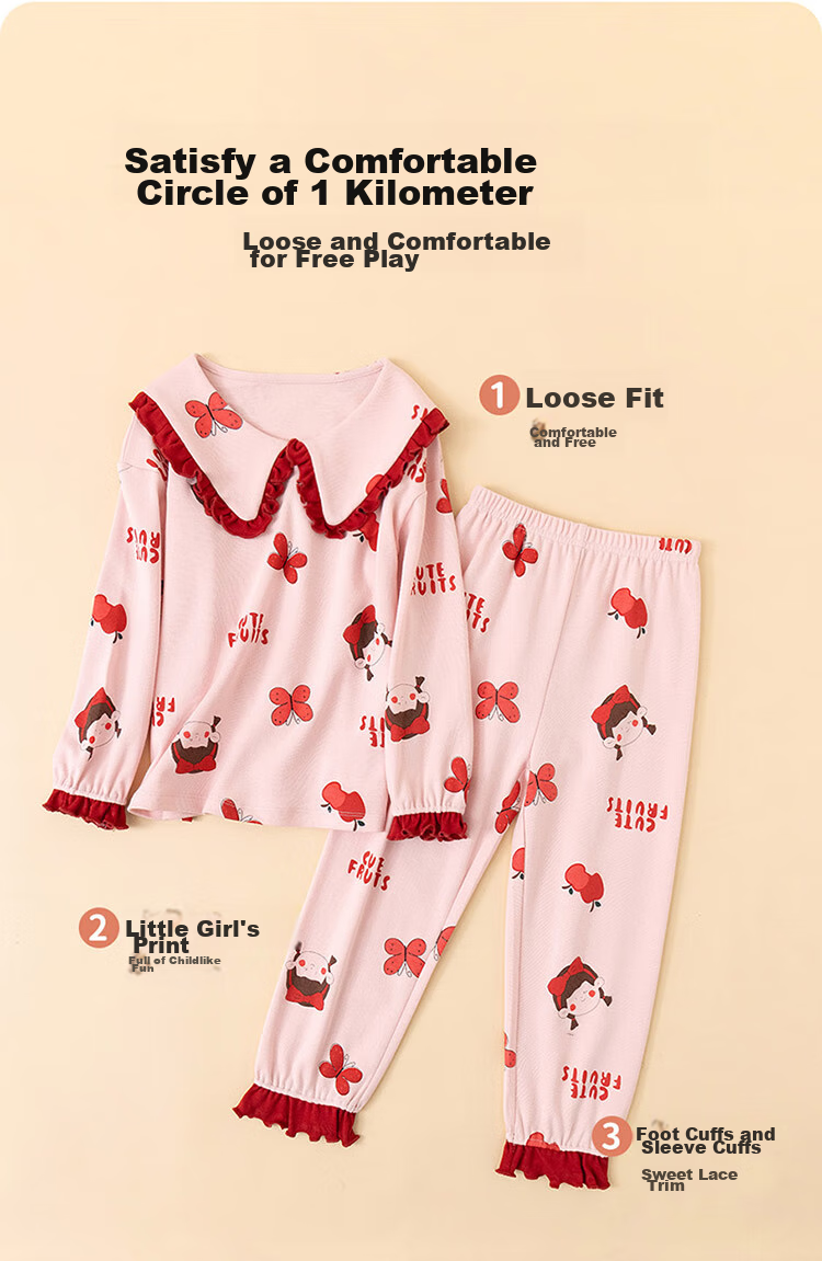Dingguagua Children's Pajama Set, Pure Cotton Spring And Autumn Long-Sleeve Boys' Loungewear, All-Cotton Open-Front Mid to Big Kids' Boys' Wear, Orange, Size 130 5