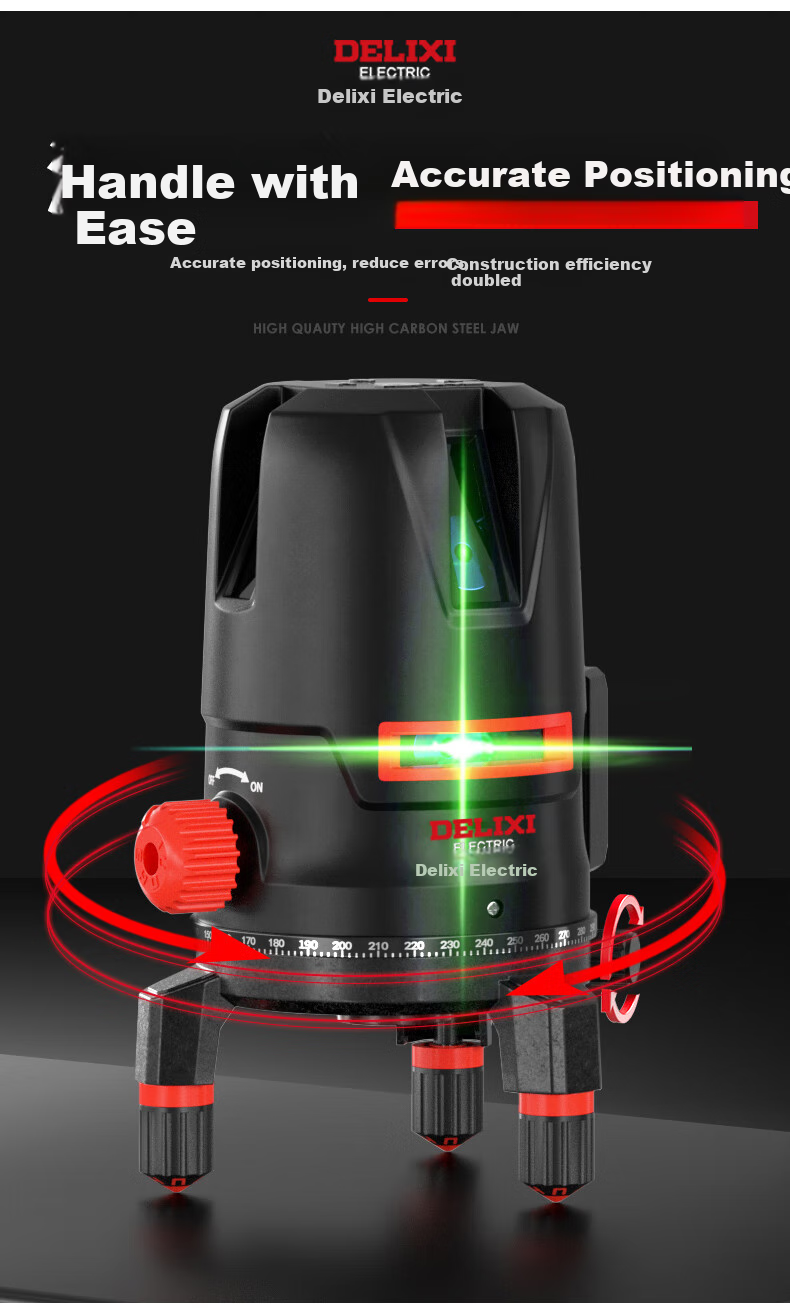 DELIXI ELECTRIC Blue Light 2-Line Laser Level High Precision Strong Light Fine Line Auto Leveling Ruler Home Marking Projector 14
