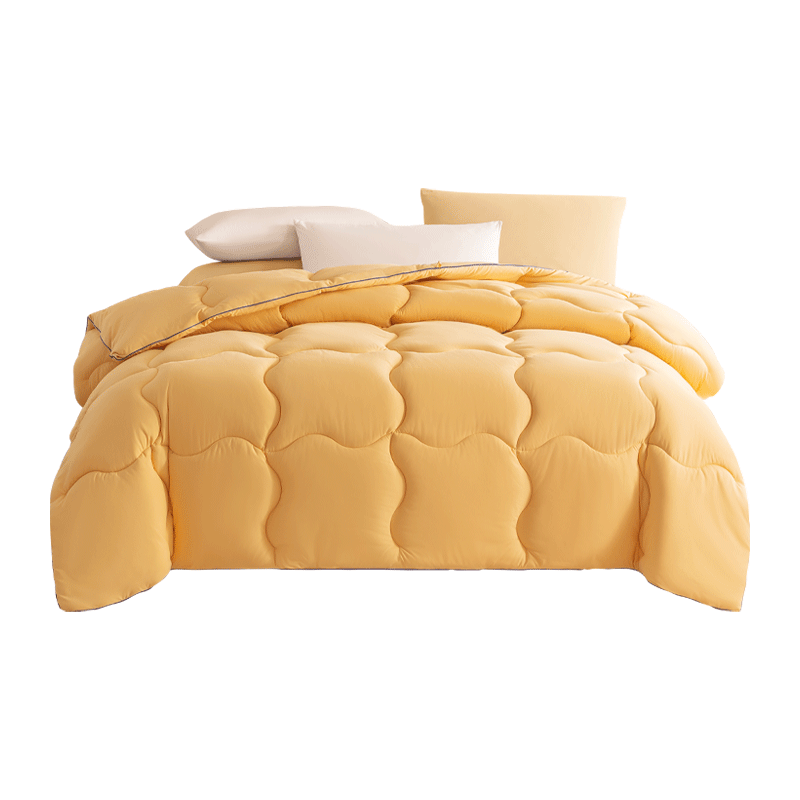 JD Original Small Colorful Quilt, 100% Virgin Fiber Class A Machine Washable Comforter, Spring And Autumn Duvet, 2x2.3m, Small Yellow