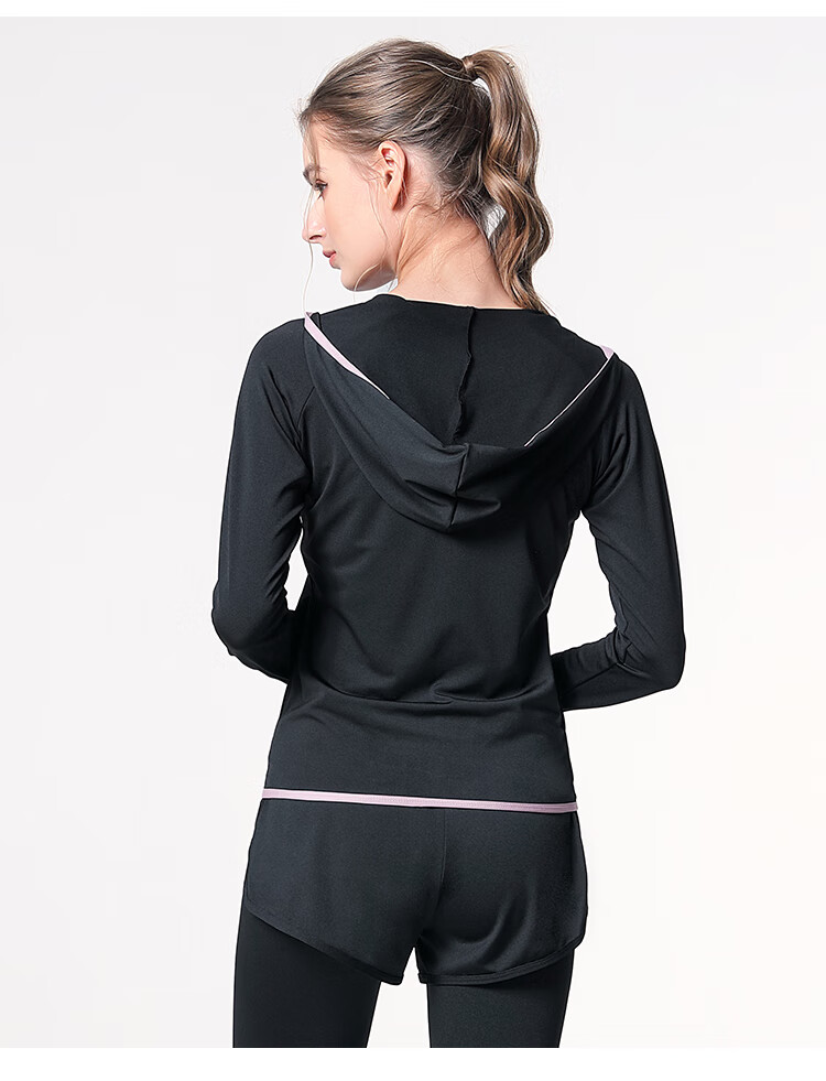 CAMEL Women's Sportswear Set, New Yoga Fitness Pilates Elastic Short-Sleeve Shorts And Pants Five-Piece Workout Outfit 21