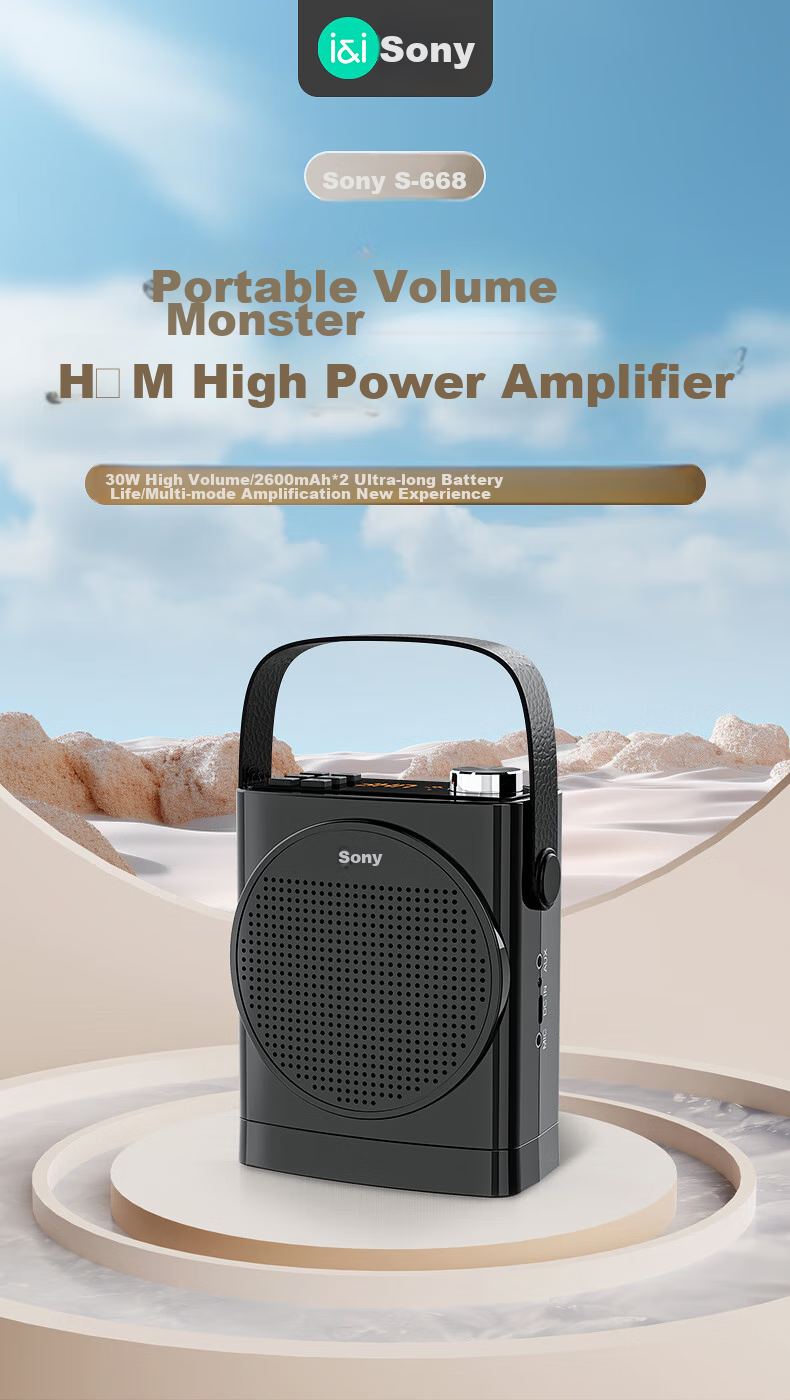 Soaiy S638 Mini Megaphone for Teachers, 18W Power, Smart Anti-Loudness, Built-In 300s Recording, Bluetooth Speaker, Teaching Guide, Shopping Assistant, Public Address System, Type-C, Black 4