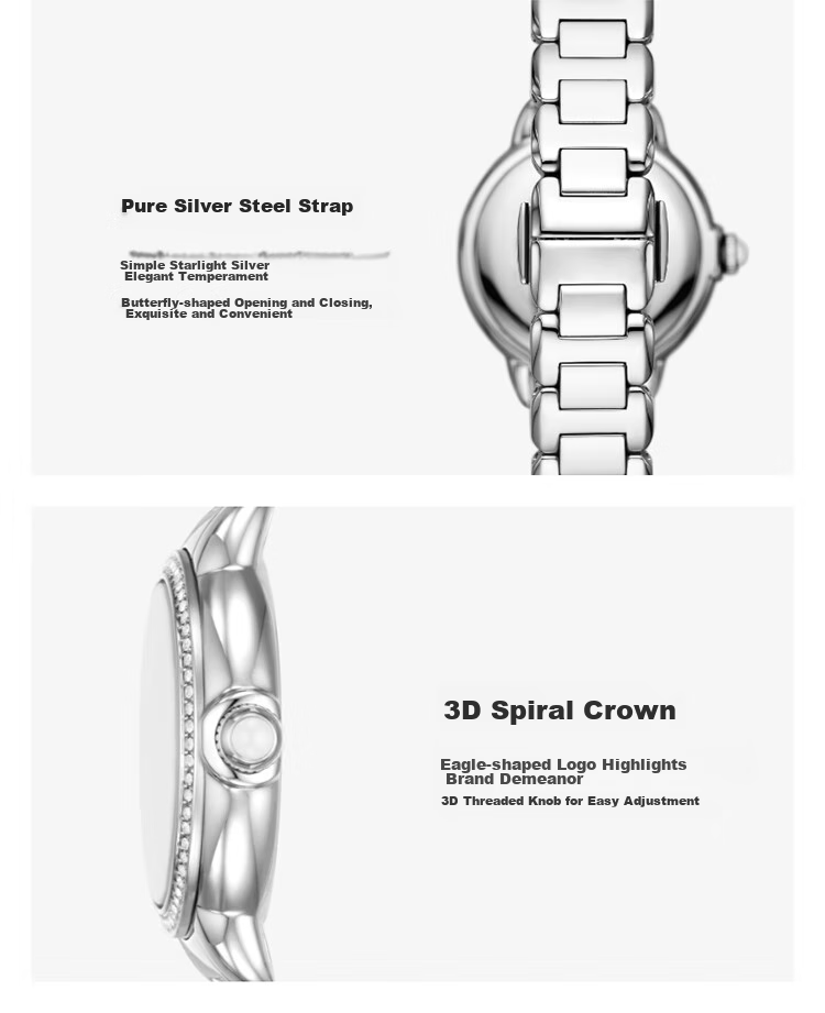 EMPORIO ARMANI Women's Watch, White Moonlight Series, Elegant Mother-Of Quartz Watch, Birthday Gift for Girlfriend, AR11596 6