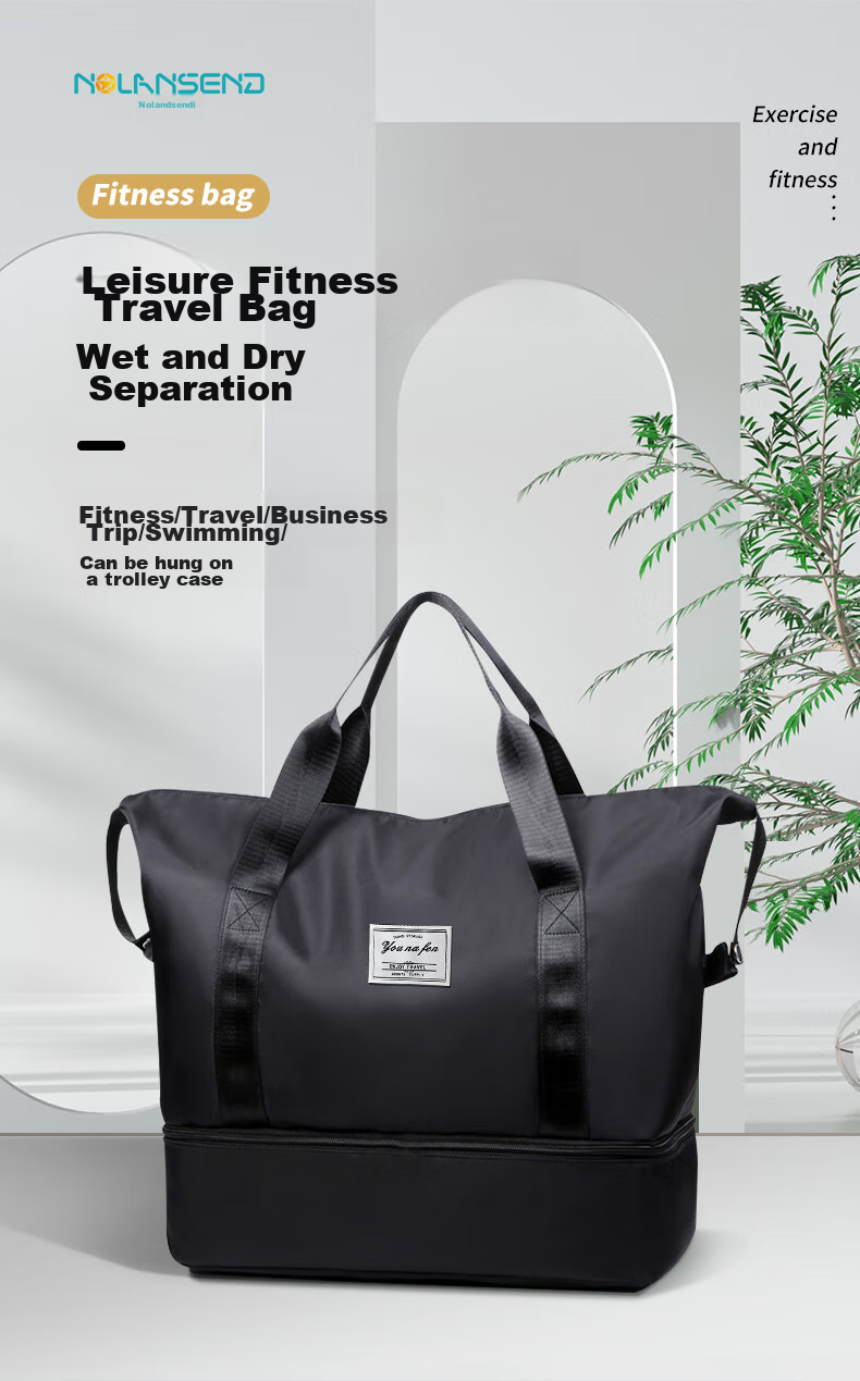 NOLANSEND Travel Bag, Sports Fitness Bag, Dry-Wet Separation, Independent Shoe Compartment, Large Capacity Crossbody Handbag, Luggage Bag, Storage Bag 1
