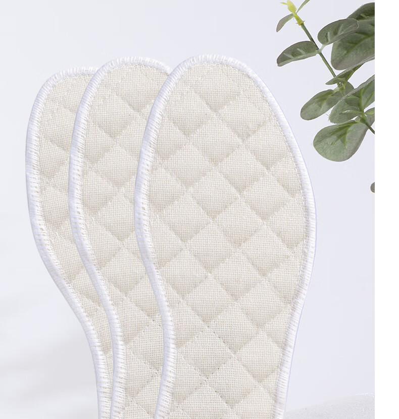 FOOTOPPO Mugwort Deodorizing Cotton Linen Insoles for Men, Breathable Sweat-Absorbing Cotton Shoe Inserts for Women, Winter Seaso 14