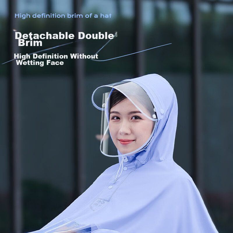 Leyoubaiyi Transparent Cycling Rain Poncho, Long Full-Body Waterproof And Storm-Proof Raincoat for Electric Motorcycles And Bicycles