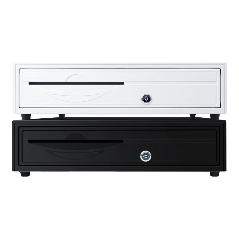 Aibao Z420 Cash Box Five Compartments Three Locks Commercial Cash Register Cash Drawer White 24V