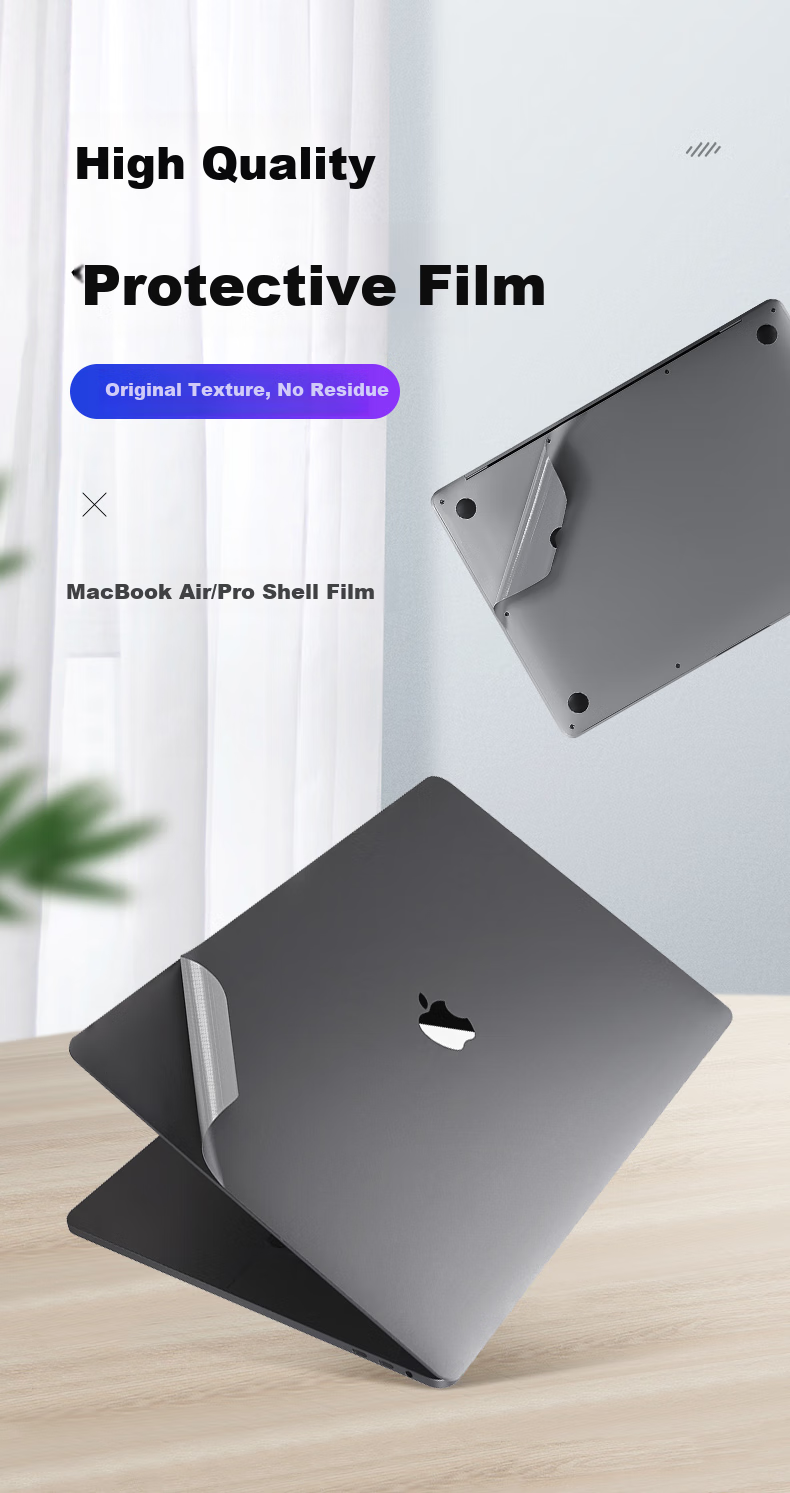 DiyiGongfang Compatible Protective Film for New MacBook Air 13.6/13-Inch M4/M3/M2 Apple Laptop Body Cover, Ultra-Thin Wear-Resistant Easy-To A2681/A3113 1