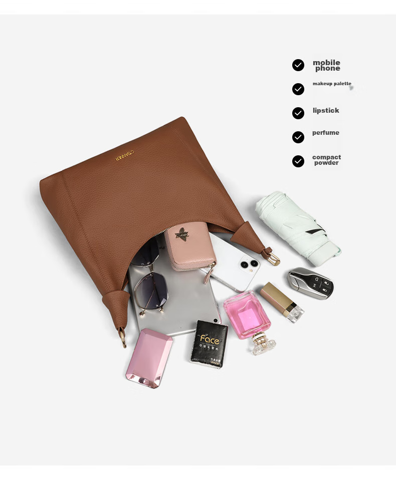 C.BANNER Leather Handbag, Women's Large Capacity Shoulder Bag, Underarm Crossbody Tote, Brand Birthday Gift for Girlfriend on May 20 5
