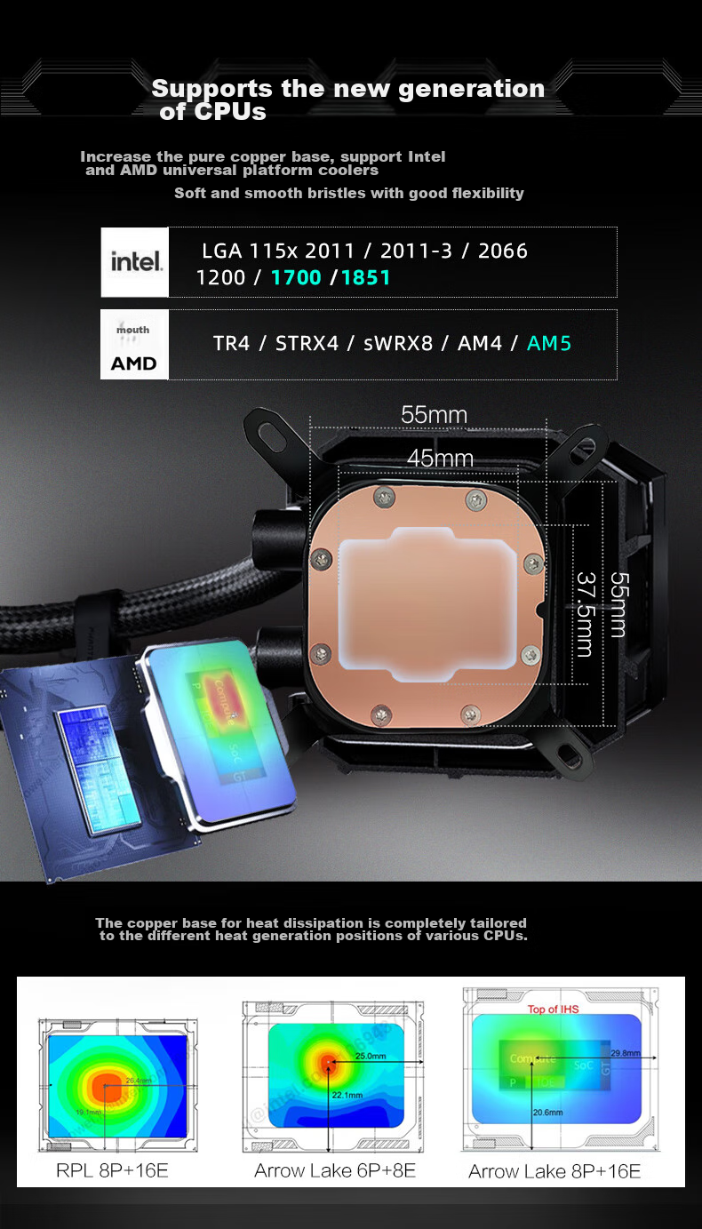 PHANTEKS Ice Spirit M25 White 360 V3 All-In CPU Liquid Cooler (Pre-Installed 3 ARGB Fans, Infinite Mirror, Simplified Cable Management, All-Metal Mounting Brackets) 5