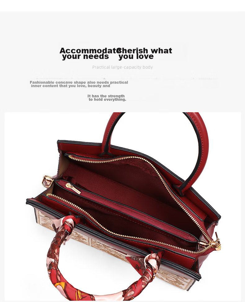 Aiqinghai Leather Handbag, Women's Bag, Large Capacity Tote Bag, Shoulder Crossbody Bag, Wedding Bag, Birthday Mother's Day Gift, Practical Present for Mom 8