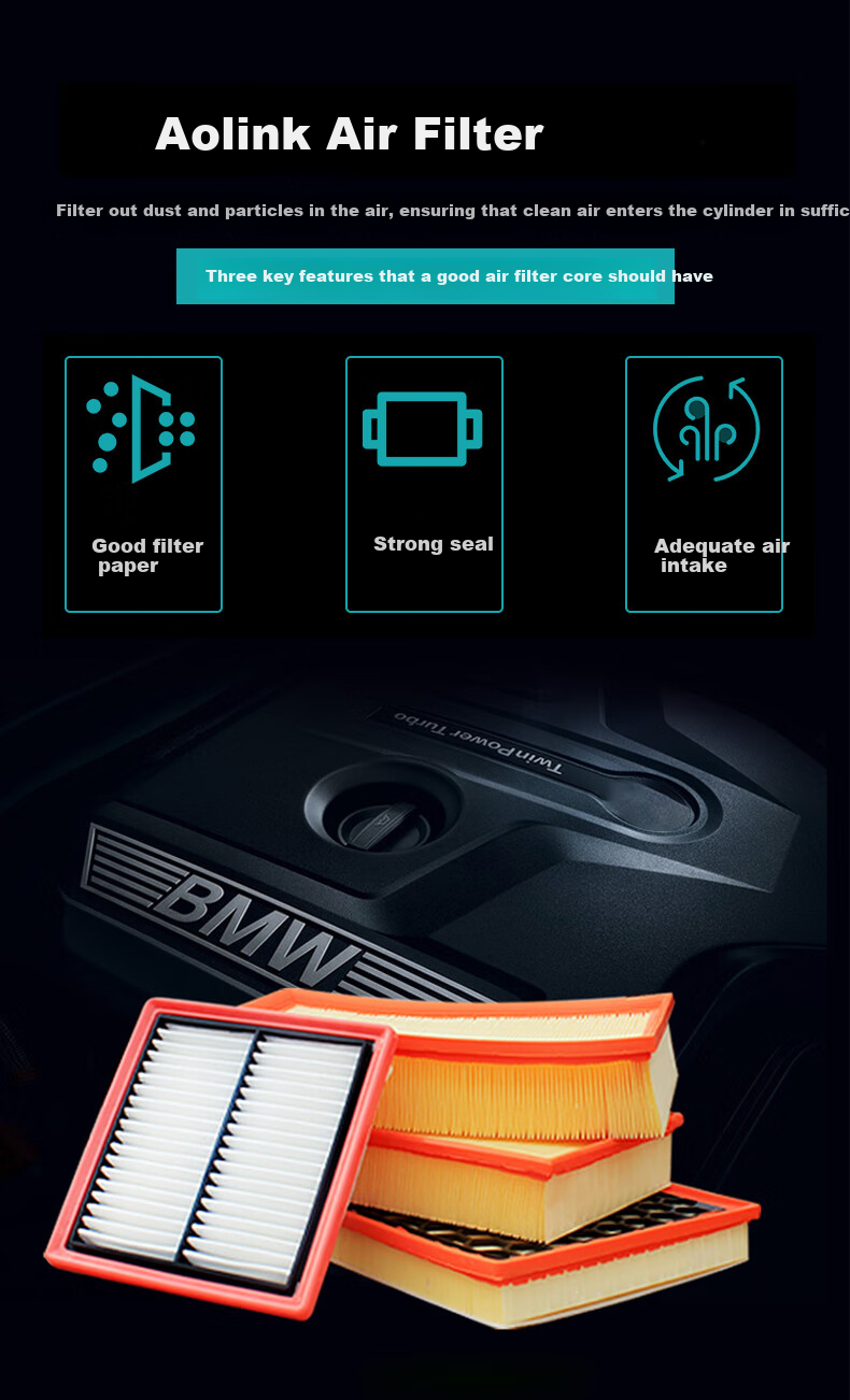 Aolin Car Air Filter Element Cleaner Air Filter Suitable for/Ford Edge/Edge PLUS (2.0T/2.7T) 5