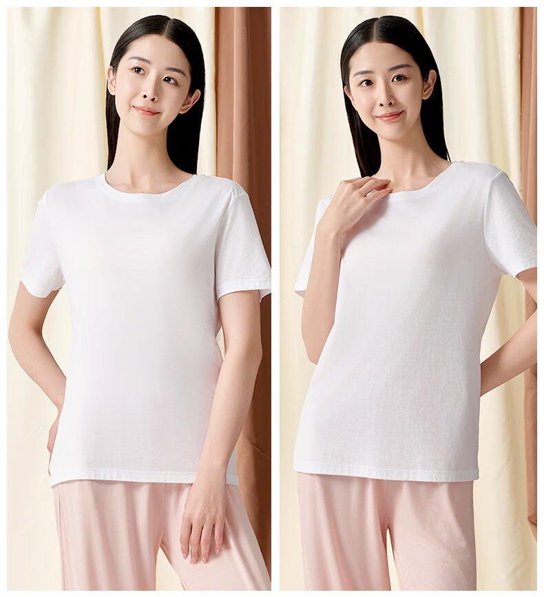 Yiershuang [High-Quality 120 Pieces] 100% Pure Cotton Short-Sleeve Women's Undershirt, T-Shirt, Underwear, Pajamas 8