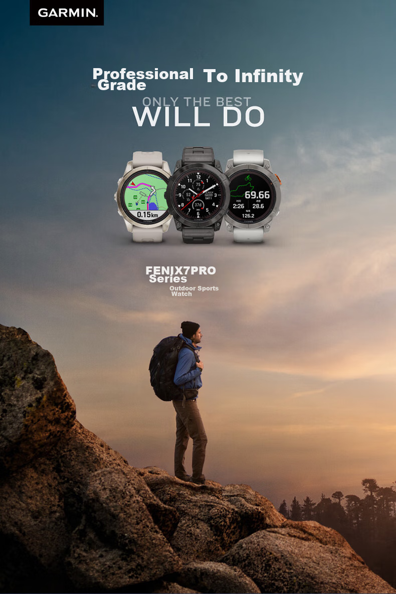 GARMIN Fenix7X Pro Solar-Powered Smartwatch for Ultimate Frisbee, Golf, Ice Hockey, Rugby, And Rafting - Flagship Editio 1