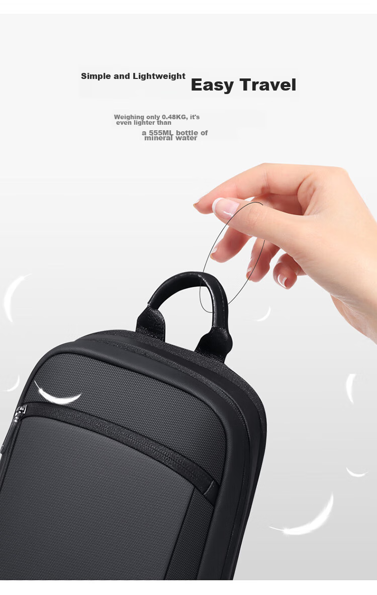 GOLF Chest Bag, Men's Shoulder Crossbody Bag, Phone And IPad Bag, Business Casual USB Interface Travel Sports Mini Backpack 10