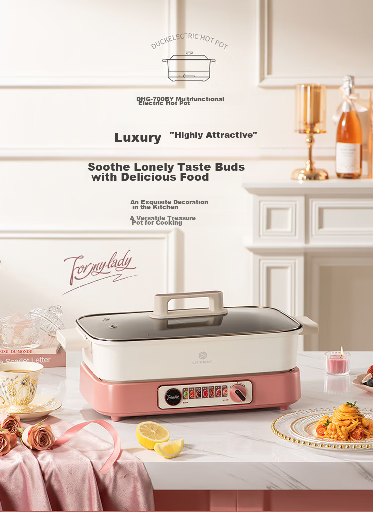 Liven Dual-Sided Electric Hot Pot, Multi-Functional Cooking Pot for Electric Stove, Large Capacity 7-Liter Detachable Electric Hot Pot for Home Use DHG-700BY 15