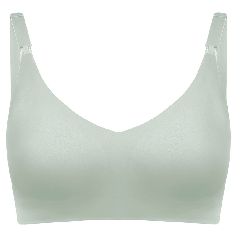 Tongyan Maternity Nursing Bra, Push-Up And Shaping, Wireless, Postpartum Breastfeeding Bra, Pregnancy Bra, Matcha Green, XL Size
