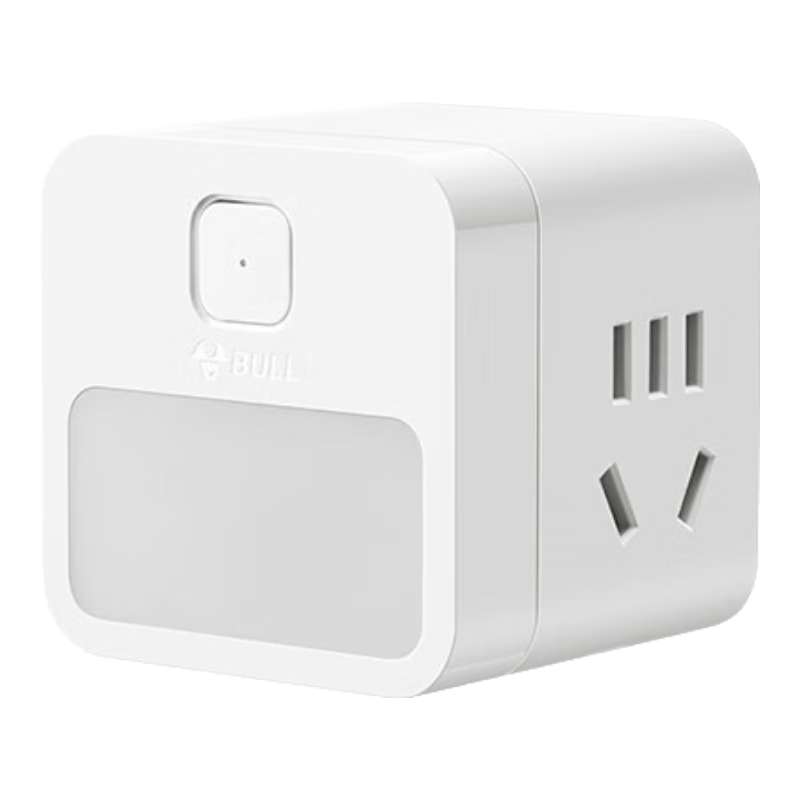 BULL Night Light, Bedside Lamp Cube Socket, Power Strip/Extension Cord/Surge Protector, 2 Outlets + Night Light, Wireless Master Switch, GNV-UD2102