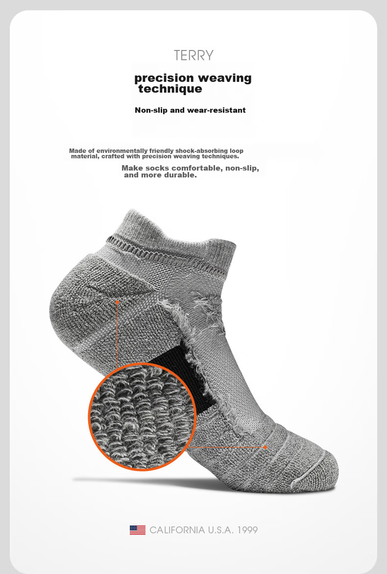 TFO Competition-Grade Outdoor Socks, Sports Socks Breathable Wear-Resistant Running Hiking Socks 2222104 Men's Black 5