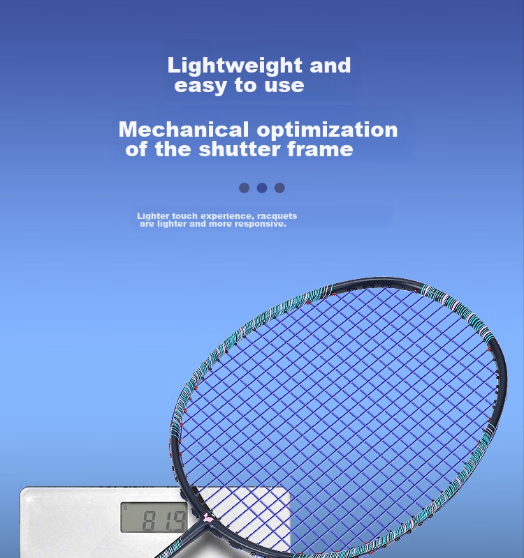 Yodiman High-Power Double Racket Mixed Color Full Carbon Badminton Racket, Ultra-Light Pair of Rackets (Pre-Strung 25 Lbs with Hand Grip Tape) 7