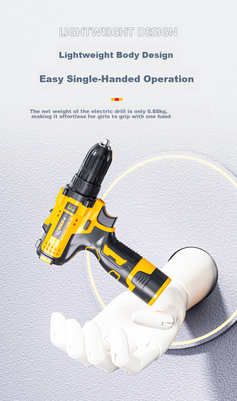 Airuide Electric Drill, Household Rechargeable Drill, Electric Screwdriver, Lithium Battery Pistol Drill, Power Screwdriver, Electric Tool 15