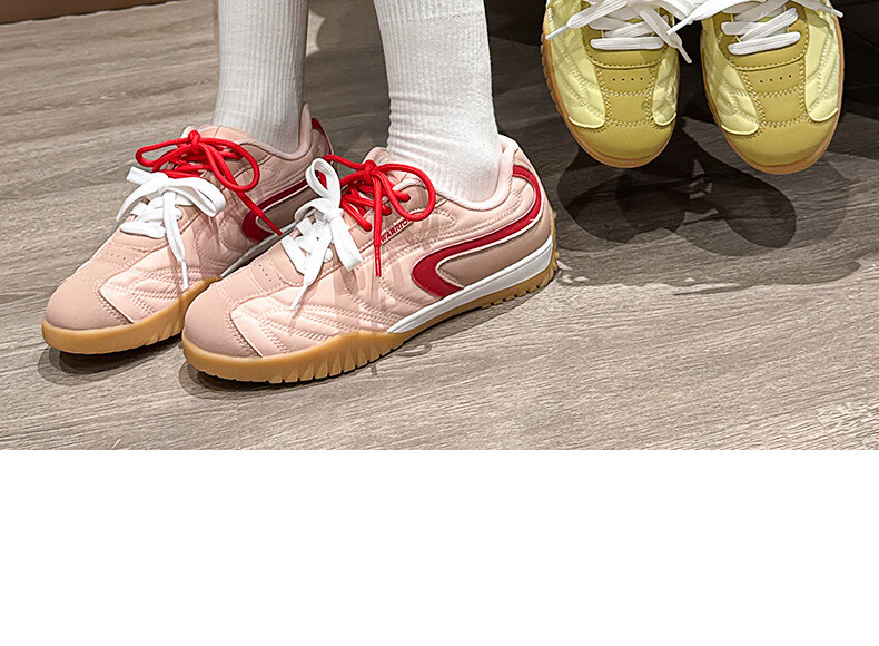 Warrior Women's Sneakers 2026 Summer New Dopamine Soft Sole German Training Shoes Casual Women's Shoes A-Gan Women's Shoes Yellow Size 37 16