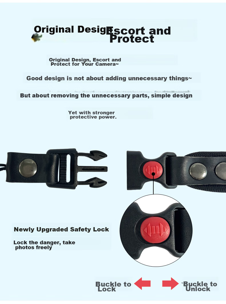 Shilifan Camera Wrist Strap, Quick Release Braided Wristband for Canon/Nikon/Sony Mirrorless Cameras, Accessory with Safety Lock 3