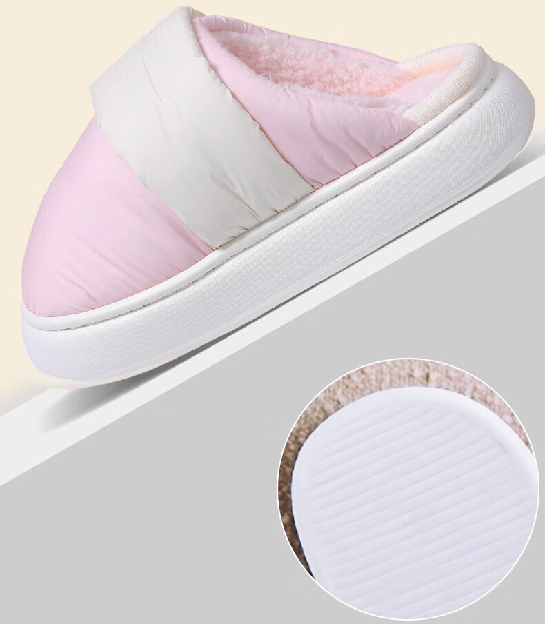 LangSha Winter Cotton Slippers for Women, Cute And Warm Home Slippers, Outdoor Waterproof Non-Slip Thick-Soled Maternity Shoes, Furry Cotton Shoes for Me 10