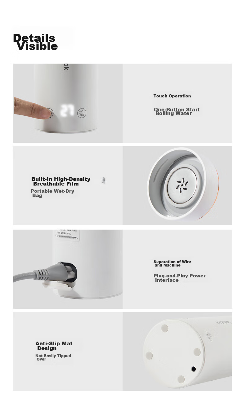 Locknlock Portable Electric Kettle, Outdoor Travel Electric Water Boiler, Electric Water Cup, Hot Water Cup, Business Trip Electric Kettle, Electric Heating Water Cup EJC3435WHT 20