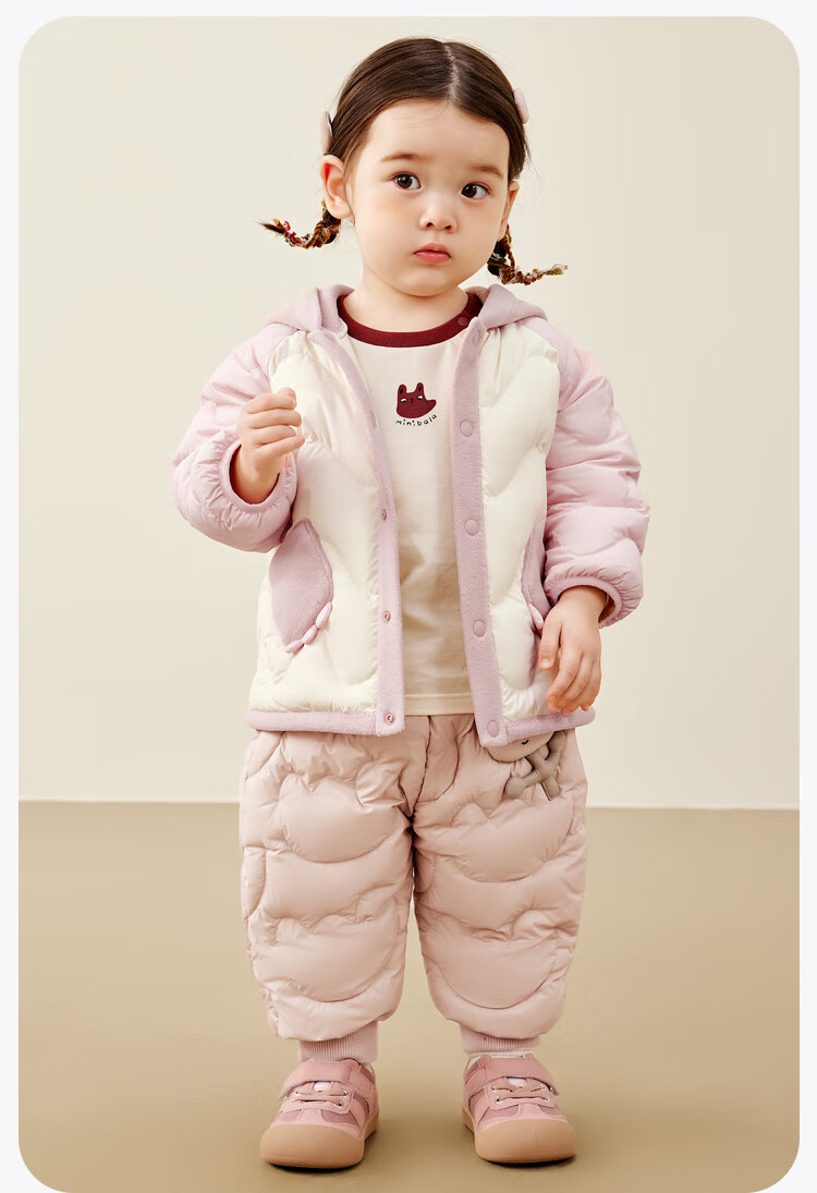 Minibala 【Three-proof】Kids Lightweight Warm Down Jacket Cute Hooded Coat for Boys and Girls 2025 Winter New Arrival 20