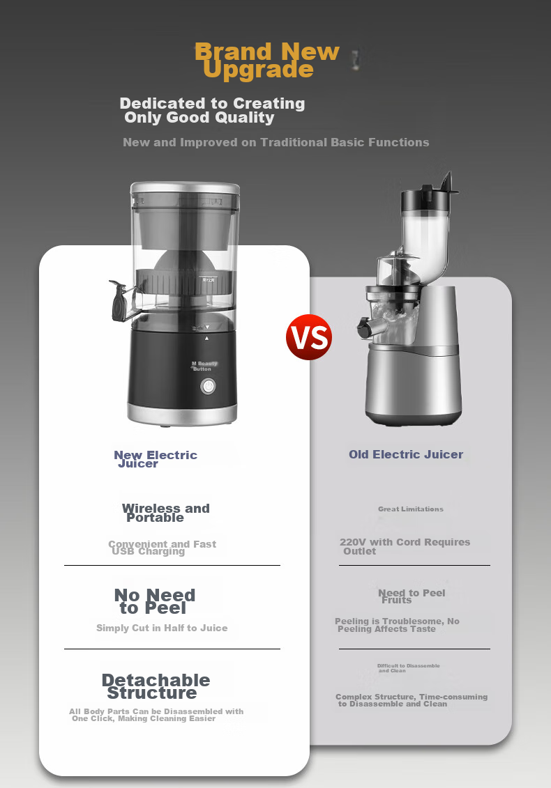 Meizhikou Juicer with Pulp Separation, Fully Automatic, Multi-Functional Food Processor, Compact Electric Juice Extractor Cup 4
